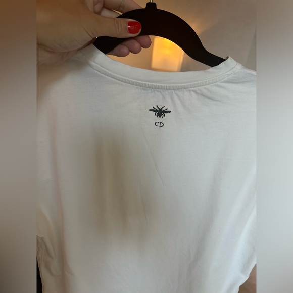 Christian Dior Cotton Graphic Print Crew-Neck T-Shirt Size Medium Natural White - Picture 7 of 16